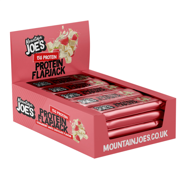 Mountain Joe s Protein Flapjack 16x60g Strawberry White Chocolate Online Sale