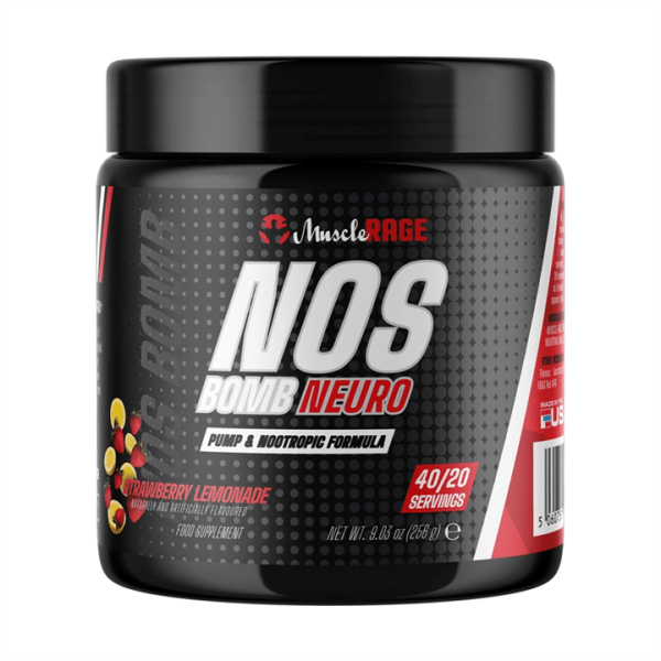 Muscle Rage NOS Bomb Neuro 256g Strawberry Lemonade For Sale