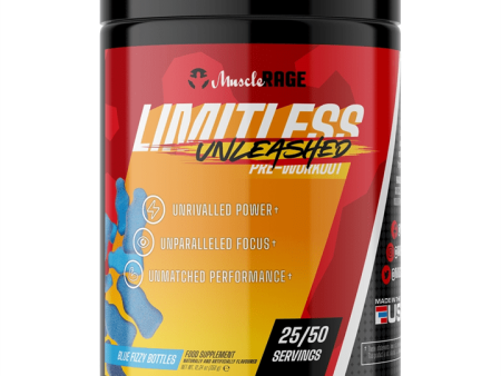 Muscle Rage Limitless Unleashed 350g Blue Fizzy Bottles Fashion