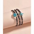 Turquoise & Starfish Beaded Anklet 3 pieces Hot on Sale