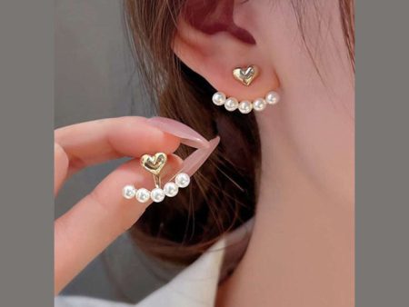 2pcs set Faux Pearl Decor Earring Jackets Discount