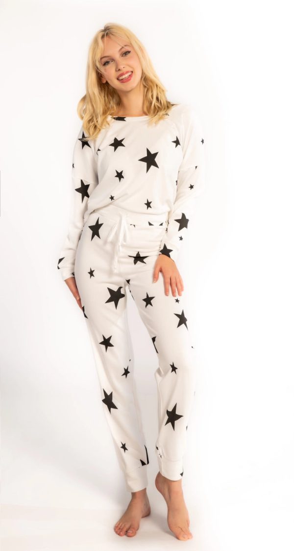 White Star Long-Sleeve Sweatshirt & Jogger Set Online Hot Sale