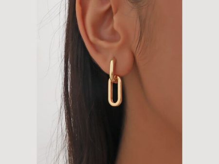 2pcs Geometric Double Circle Design Copper Earrings For Sale