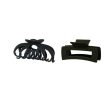 Set of 2 Hair Clips Black Fashion