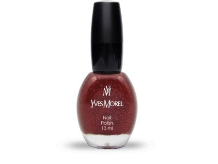 Yves Morel Cosmetics Nail Polish - 81 Dark Red Glitter For Sale