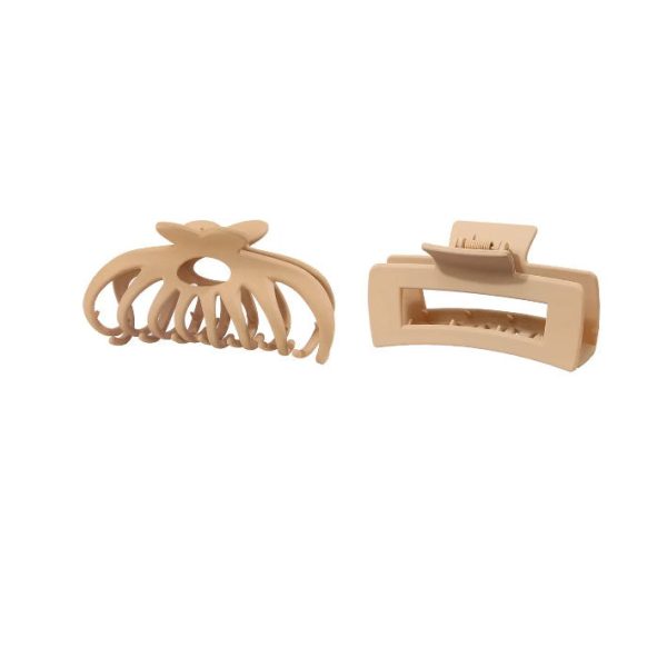 Set of 2 Hair Clips Beige Online Hot Sale