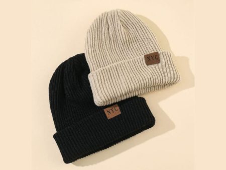 Letter Label Patch Beanie Online