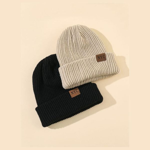 Letter Label Patch Beanie Online