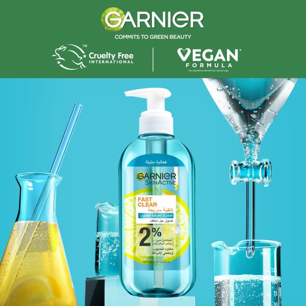 Garnier Fast Clear [2%] Salicylic Acid & Vitamin C - Anti-Acne Gel Wash 200ML For Discount