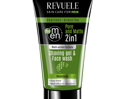 Revuele Men Charcoal And Green Tea Shaving Gel and Face Wash 2in1 180ml Online