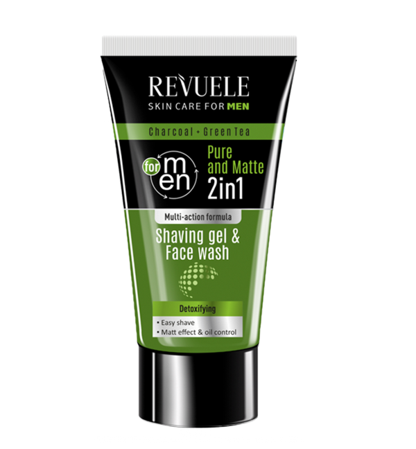 Revuele Men Charcoal And Green Tea Shaving Gel and Face Wash 2in1 180ml Online