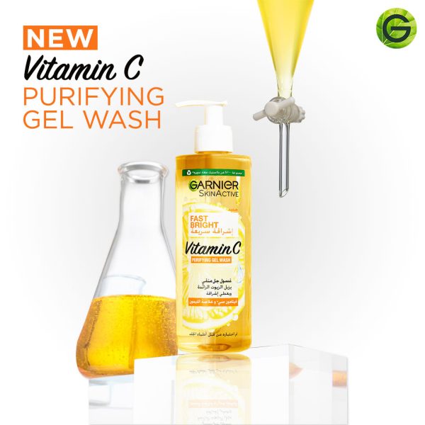 Garnier Fast Bright Vitamin C Brightening Purifying Face Gel Wash 400 ML Online Hot Sale