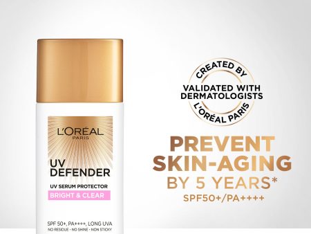 L Oreal Paris UV Defender Sunscreen SPF50+ PA++++ - Instant Bright on Sale